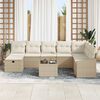 vidaXL Gartensofa-set mit Kissen mit Speicher 9 pcs Poly-Rattan