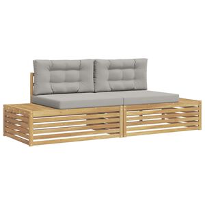 vidaXL 2 stk. Outdoor-Sofagarnitur Polyester Wei&szlig;