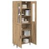 vidaXL Highboard 2 pcs Artisan-Eiche Engineered Wood und Glas