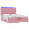 vidaXL Ottoman-Bett mit Matratzen & LEDs Rosa 180x200 cm Samt