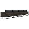 vidaXL 4-tlg. Garten-Sofagarnitur mit Auflagen Poly Rattan Grau