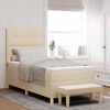 vidaXL Boxspringbett mit Matratze mit Kopfteil Creme 80 x 200 cm Stoff