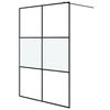 vidaXL Duschwand f&uuml;r Begehbare Dusche Schwarz 140x195 cm Halbmatt ESG