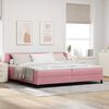 vidaXL Boxspringbett mit Matratze mit Kopfteil Rosa 200 x 200 cm Samt
