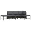 vidaXL 5-tlg. Garten-Sofagarnitur mit Auflagen Grau Poly Rattan