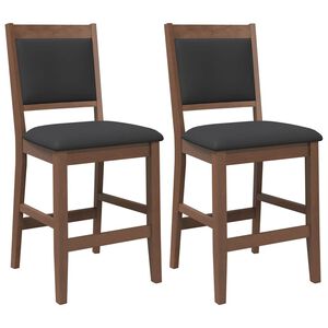 vidaXL Barhocker mit Kissen 2 Stk. Braun Massivholz Gummibaum