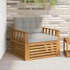 vidaXL Outdoor-Sofagarnitur Massives Akazienholz und Polyester Natur