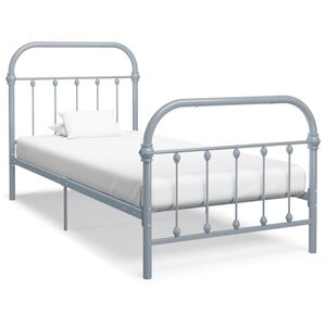 vidaXL Bettgestell Grau Metall 100 &times; 200 cm