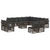 vidaXL Gartensofa-set 14 stk. Grau Poly-Rattan