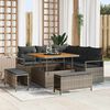vidaXL Garten-Sofa-Set mit Kissen mit Speicher mit Kissen 8 pcs Grau