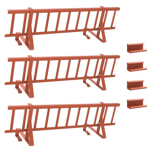 vidaXL Dachschneeschild Rot 300 x 29,5 x 34,5 cm Stahl