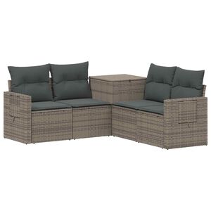 vidaXL Sofa Set 5 stk. Grau und Dunkelgrau Polyrattan und Stahl