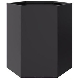 vidaXL Pflanzk&uuml;bel Schwarz Sechseckig 46x40x45 Stahl