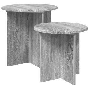 vidaXL Beistelltisch-Set 2 stk. Graues Sonoma &Oslash; 45 x 45 cm