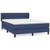 vidaXL Boxspringbett mit Matratze Blau 140x200 cm Stoff