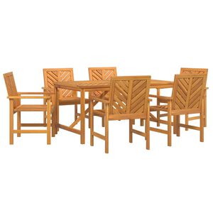 vidaXL Garten Essgruppe 7 Stk. Braun Massivholz Akazie
