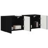 vidaXL TV-Wandschrank 2 pcs Schwarz 59,5 x 31 x 40 cm Holzwerkstoff