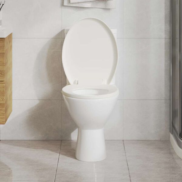 vidaXL Toilettensitz mit Absenkautomatik und Quick-Release-Design Wei&szlig;