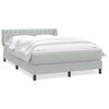 vidaXL Boxspringbett mit Matratze Hellgrau 140x210 cm Samt