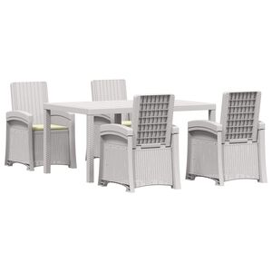 vidaXL Garten Essgruppe 5 stk. Wei&szlig; und Creme PP