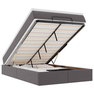 vidaXL Ottoman-Bett mit Matratze Grau 120x200 cm Kunstleder