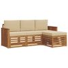 vidaXL Outdoor-Sofagarnitur 4 pcs Natur und Beige Massivholz Akazie