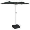 vidaXL Doppel-Sonnenschirm mit LED-Leuchten Anthrazit 316x145 cm