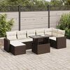 vidaXL 8-tlg. Garten-Sofagarnitur mit Kissen Braun Poly Rattan