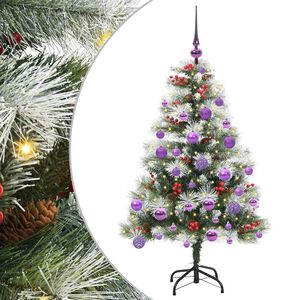 vidaXL K&uuml;nstlicher Weihnachtsbaum Gr&uuml;n und Wei&szlig; 120 cm