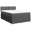 vidaXL Boxspringbett mit Matratze Dunkelgrau 140x190 cm Stoff