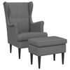 vidaXL Sessel mit Fu&szlig;hocker 2 stk. Dunkelgrau Stoff