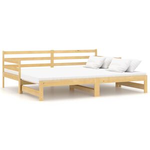 vidaXL Tagesbett Ausziehbar Massivholz Kiefer 2x(90x200) cm