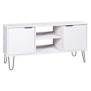 vidaXL TV-Schrank New York Wei&szlig; Massivholz Kiefer