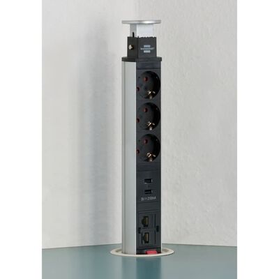 Brennenstuhl Steckdosenleiste 3-fach Tower Power 2 USB-Ladebuchsen 2 m
