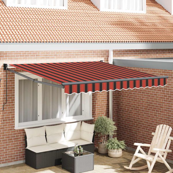 vidaXL Markise Rot und Schwarz 350 x 250 x 165 cm Polyester