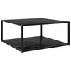 vidaXL Couchtisch Schwarz 80x80x35 cm Hartglas