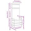 vidaXL Garderobenst&auml;nder Graues Sonoma 75 x 34 x 184 cm Holzwerkstoff