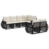 vidaXL Gartensofa-set 7 stk. 7-Sitzanzahl Schwarz und Cremewei&szlig;