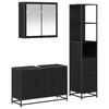 vidaXL Badezimmerm&ouml;bel-Set 3 pcs Schwarz Eichen-Optik Holzwerkstoff