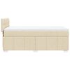 vidaXL Boxspringbett mit Matratze Creme 80x200 cm Stoff