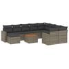 vidaXL 11-tlg. Garten-Sofagarnitur mit Kissen Grau Poly Rattan