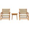 vidaXL Gartenstühle mit Tisch 3 pcs Beige Massivholz Akazie