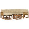 vidaXL Outdoor-Sofagarnitur mit Kissen 7 pcs Natur und Beige