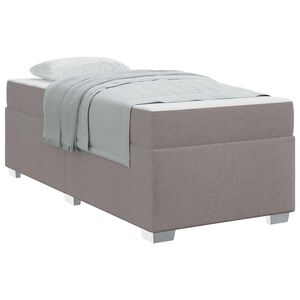 vidaXL Bettrahmen mit Matratze Taupe 90 x 200 cm Stoff