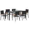 vidaXL Garten Essgruppe 7 pcs Schwarz Poly-Rattan