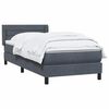 vidaXL Boxspringbett mit Matratze Dunkelgrau 90x220 cm Samt