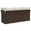 vidaXL Gartensofa mit Kissen 3-Sitzer Braun Poly Rattan