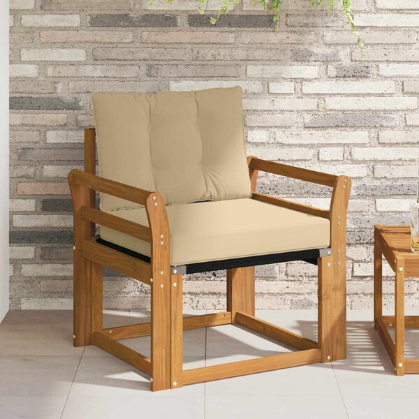 vidaXL Outdoor-Sofagarnitur Massives Akazienholz und Textilene Natur