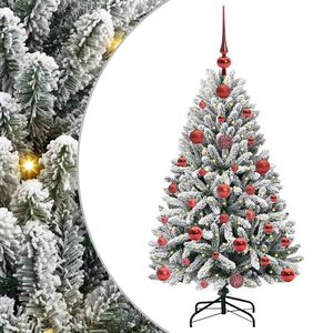 vidaXL K&uuml;nstlicher klappbarer Weihnachtsbaum Gr&uuml;n und Wei&szlig; 120 cm