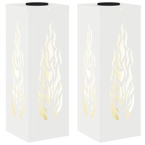 vidaXL Solar LED Weg Licht 2 Stk. Warmes Wei&szlig; 18 x 18 x 50 cm